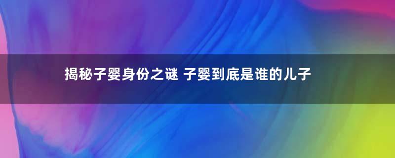 揭秘子婴身份之谜 子婴到底是谁的儿子